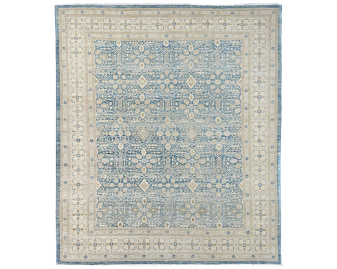 8x10 Blue Chobi Fine Quality Afghan Hand Knotted Wool Area Rug